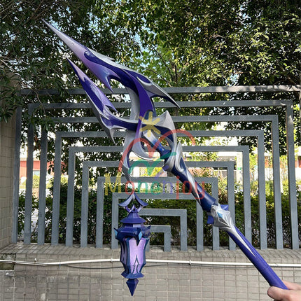 Monenjoy 原神 フリンズ / Flins  血染めの荒れ地  闇影と灯り 長槍 コスプレ道具　200cm　武器モデル　PU製ナド・クライの「ライトキーパー   Bloodsoaked Ruins  Luna I