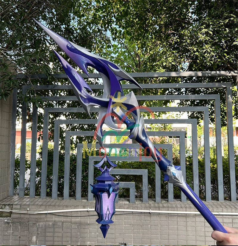 Monenjoy 原神 フリンズ / Flins  血染めの荒れ地  闇影と灯り 長槍 コスプレ道具　200cm　武器モデル　PU製ナド・クライの「ライトキーパー   Bloodsoaked Ruins  Luna I