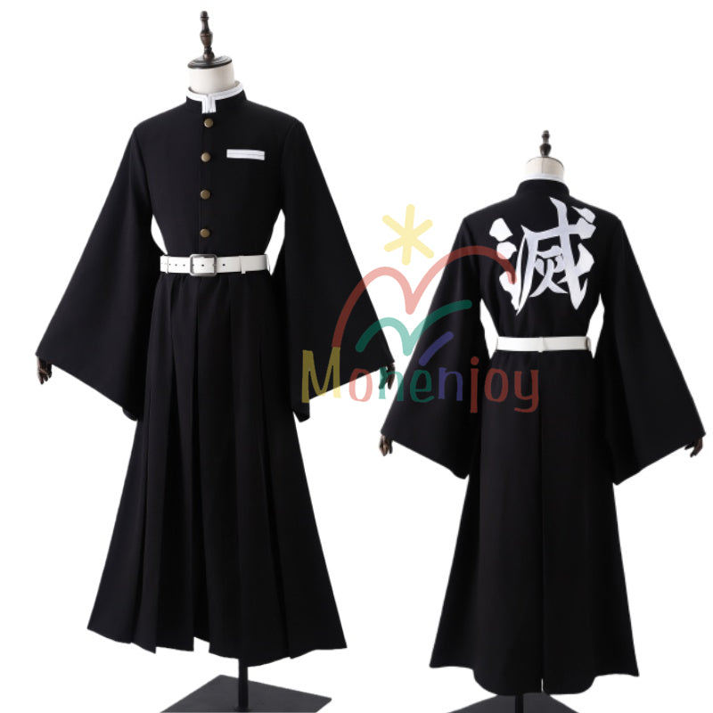 Monenjoy 鬼滅の刃 時透 無一郎 コスプレ衣装　ときとう むいちろう　刺繡柄　プリント文字　隊服  霞柱 日の呼吸の剣士　コスチューム　きめつのやいば　cosplay