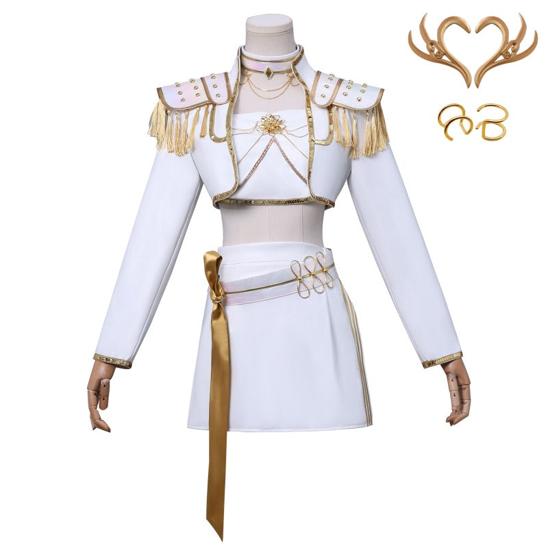 Monenjoy KPOP Girls! Demon Hunters Mira White Cosplay Costume Live Clothes Stage Clothes KPop Demon Hunters