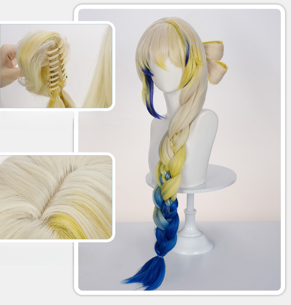 Monenjoy アークナイツ 黍 シュウ ウィッグ　カツラ　70cm　グラデーションウィッグ コスプレ道具　イベント　 - Monenjoy