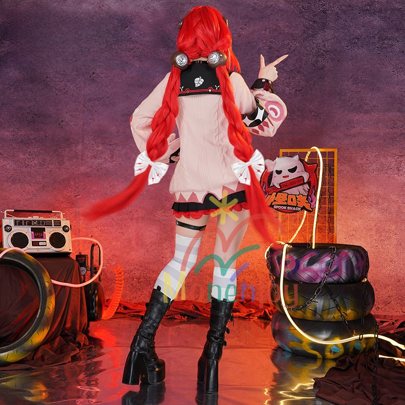 納品 Monenjoy　ゼンレスゾーンゼロ　浮波柚葉　コスプレ衣装　　タリー刺繍　セーラー服　ネイルチップ+デカール贈り　Ukinami Yuzuha　怪啖屋　ミニスカート　イベント セーターコートGS1930