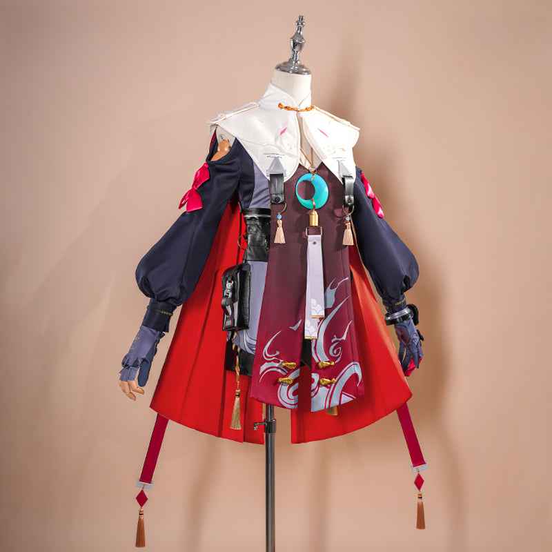 Monenjoy　鳴潮　コスプレ　丹瑾 たんきん　コスチューム　可愛い　イヤリング＋腿鞄付　ワンピース　ハロウィン　実物化　イベント - Monenjoy