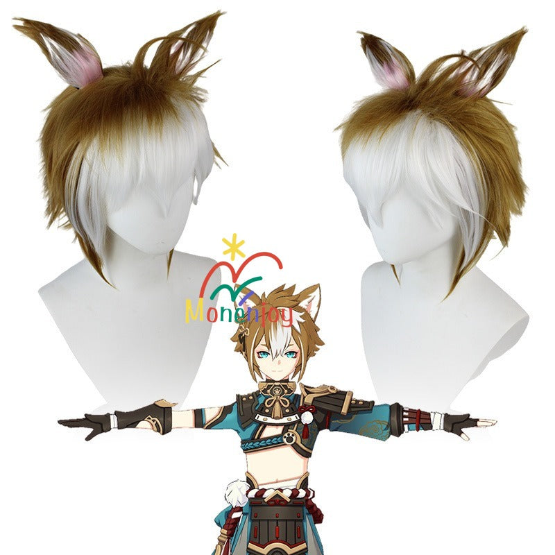 Monenjoy 原神　ゴローコスプレ衣装　Gorou　完全再現　犬耳ウィッグ＆しっぽ付属可能 - Monenjoy