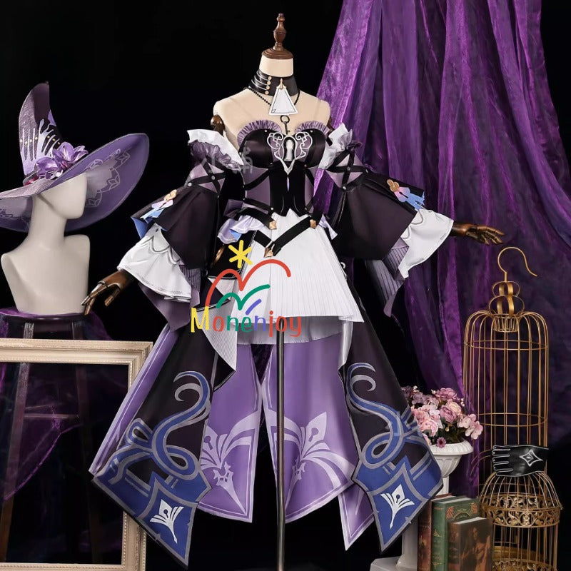 Monenjoy　崩壊スターレイル　マダムヘルタ　コスプレ衣装　洋服　ワンピース　3d樹脂製アクセサリー　コスチュームGS1204 - Monenjoy