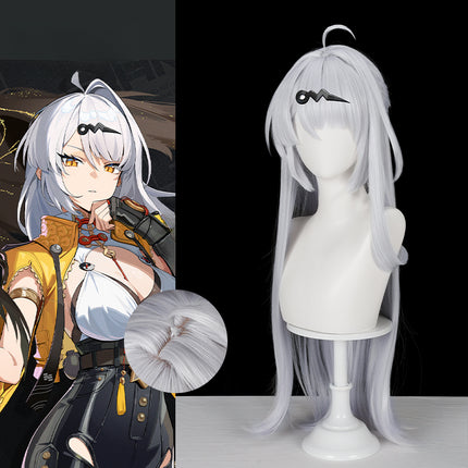 Monenjoy ゼンゼロ イーシェン 儀玄 コスプレ ウィッグ　カツラ　白色　ンレスゾーンゼロ　つげ毛　85cm　