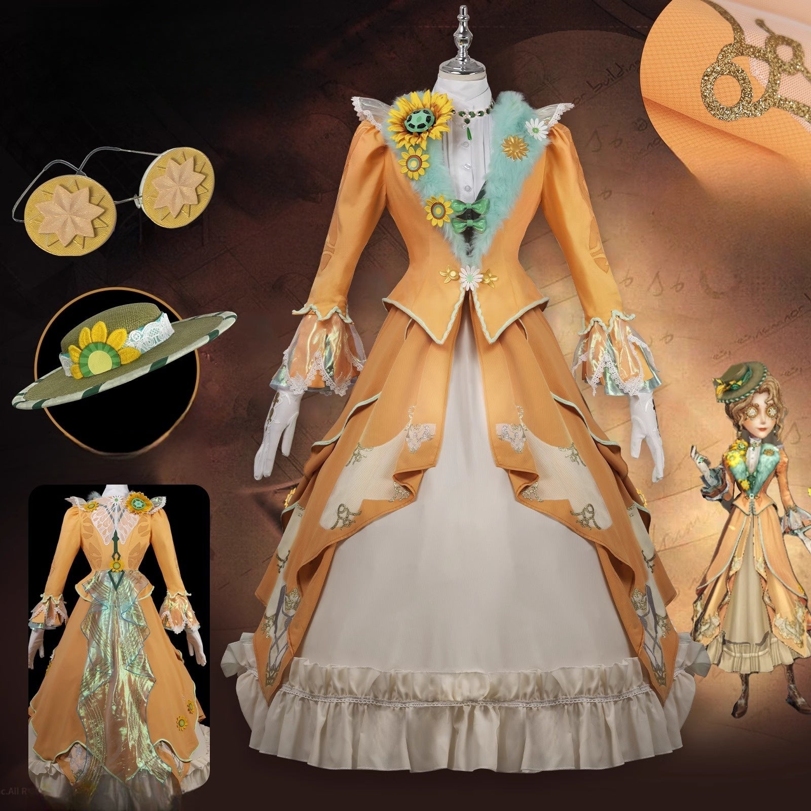 Monenjoy 第五人格× #コナン・ドイル財団 コラボ　記者衣装パックプレビュー　コスプレ衣装　ミズ・ワトソン 　コスチューム　眼鏡＋帽子付 - Monenjoy