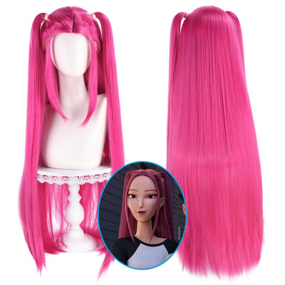 Monenjoy KPOP Girls! Demon Hunters Rose Red Mila Wig 100cm Zoe Cosplay Props Wig Accessories