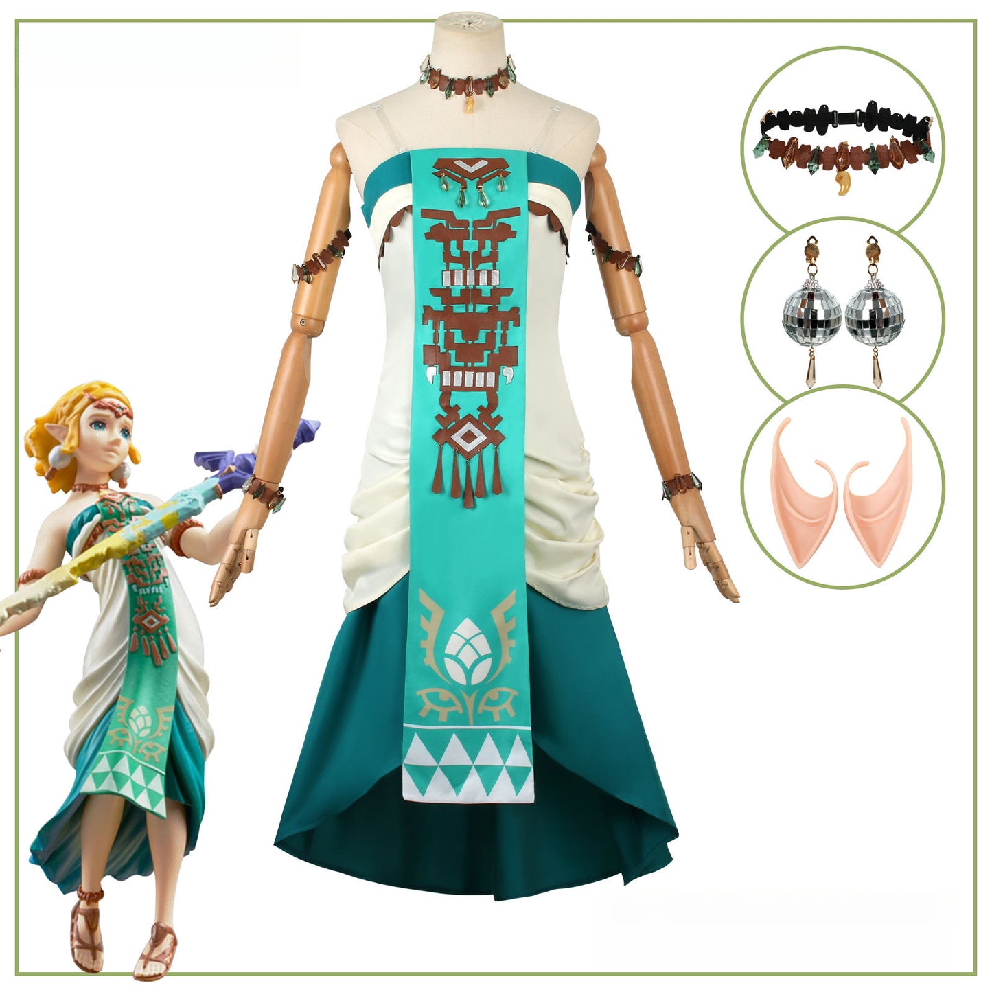 Monenjoy　ゼルダの伝説　ゼルダ姫　コスプレ衣装　ティアーズオブザキングダム　ブレワイGS1151 - Monenjoy
