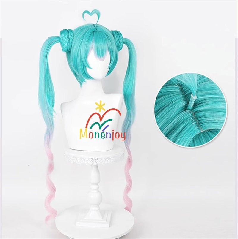 Monenjoy　初音ミク　かつら 鬘 WIG ヴァンパイア 吸血鬼 ウィッグ ネット付き コスプレ　ツインテール カツラ グッズ アニメ コスプレ道具GS1320 - Monenjoy