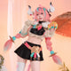 Monenjoy 原神 ヴァレサ　コスプレ衣装　髪飾り＋耳飾り付き　コスチューム　ニットアームガード　マスク＋角＋尻尾付　腿カバー付　アクセサリー　豪華衣装　イベント　仮装 - Monenjoy