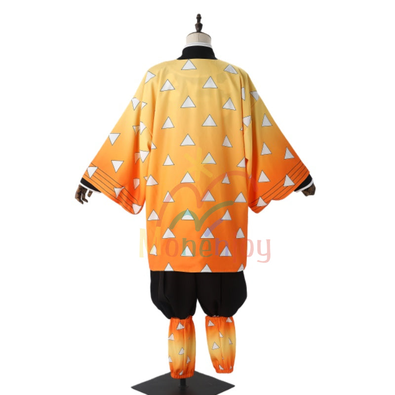 Monenjoy 鬼滅の刃   我妻 善逸 コスプレ衣装　イベント　きめつのやいば  隊服  鬼殺隊剣士　黄色　鱗文様の羽織
