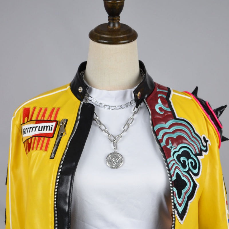 Monenjoy Anime Movie KPOP Girls! Demon Hunters Embroidered Mira Cosplay Costume with Earrings Rumi Zoe Korean Style KPOP Superstar