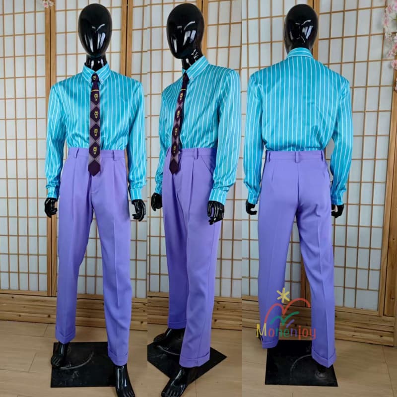 Monenjoy　ジョジョの奇妙な冒険　第4部　吉良吉影　コスプレ　制服　ユニフォーム　スーツセット　ダイヤモンドは砕けない　コスチューム　イベント　紫色　オーダーメイド可能