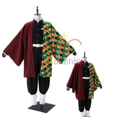 Monenjoy　鬼滅の刃 　冨岡 義勇　コスプレ衣装　とみおか ぎゆう　コスチューム　水柱   鬼殺隊 隊服   羽織  ハロウィン　クリスマス