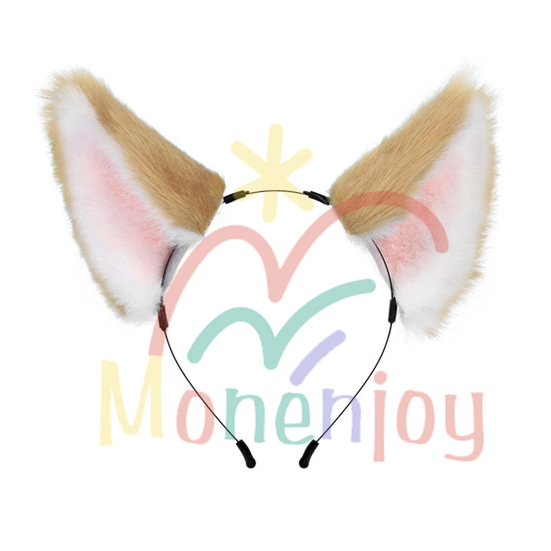 Monenjoy 原神 ゴロー ふわふわ　耳飾り＋尻尾　可愛い　萌えグッズ　猫耳 きつね耳　コスプレ道具　アクセサリー　 - Monenjoy