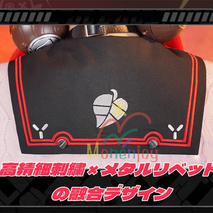 Monenjoy　ゼンレスゾーンゼロ　浮波柚葉　コスプレ衣装　　タリー刺繍　セーラー服　ネイルチップ+デカール贈り　Ukinami Yuzuha　怪啖屋　ミニスカート　イベント セーターコートGS1930　