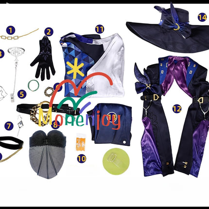 Monenjoy 崩壊スターレイル ジェイド コスプレ衣装　イベント　帽子付＋イヤリング付＋3d樹脂アクセサリー - Monenjoy