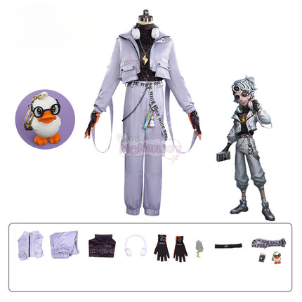 Monenjoy　第五人格×B.Duck　囚人　ルカ・バルサー　SSRコラボ衣装　イヤホーン付　グレーと白色　コスプレ衣装　イベントGS1344 - Monenjoy