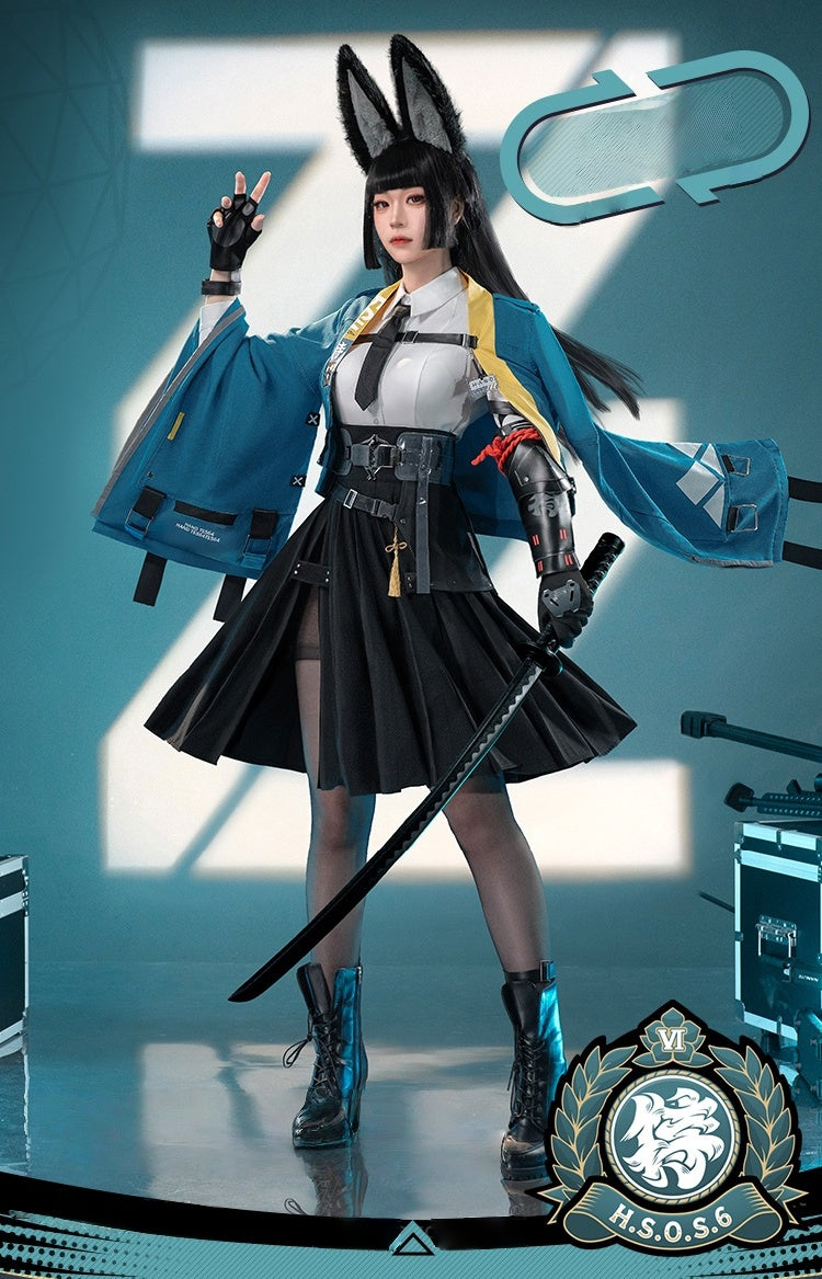 Monenjoy ゼンゼロ 星見雅  　コスプレ衣装　人工革　ホロウ第六課 　金属製パーツ　耳飾り付　コスチュームGS1932