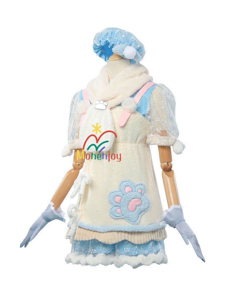 Monenjoy インフィニティニキ ふわもこに溺れる 純潔の守り　コスプレ衣装　パステルブルーの水波　洋服　可愛い　イベントGS1307 - Monenjoy