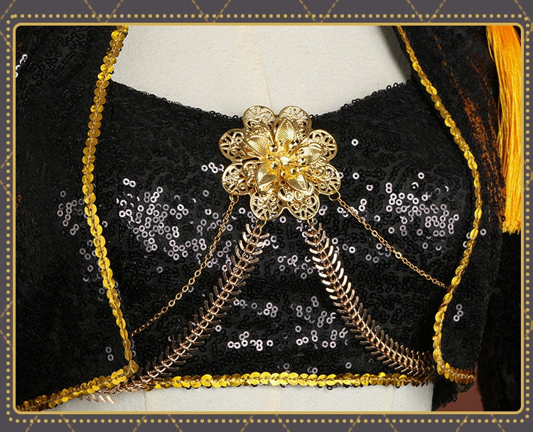 สนุกกับ KPOP Girls! ชุดการแสดงสด Demon Hunters Mira ชุดคอสเพลย์พร้อมต่างหู รูมิ โซอี้ สไตล์เกาหลี KPOP Superstar 