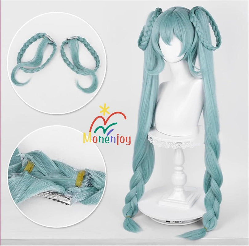 Monenjoy　初音ミク　かつら 鬘 WIG ヴァンパイア 吸血鬼 ウィッグ ネット付き コスプレ　ツインテール カツラ グッズ アニメ コスプレ道具GS1320 - Monenjoy