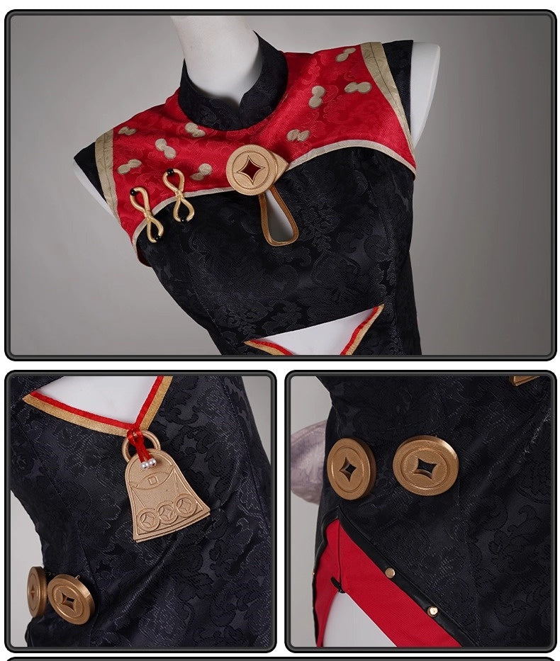 Monenjoy　ゼンレスゾーンゼロ　 紅豆　コスプレ衣装　飲茶仙の店員　 チャイナドレス　チーパオ　ワンピース　 茶楼　ハロウィン　