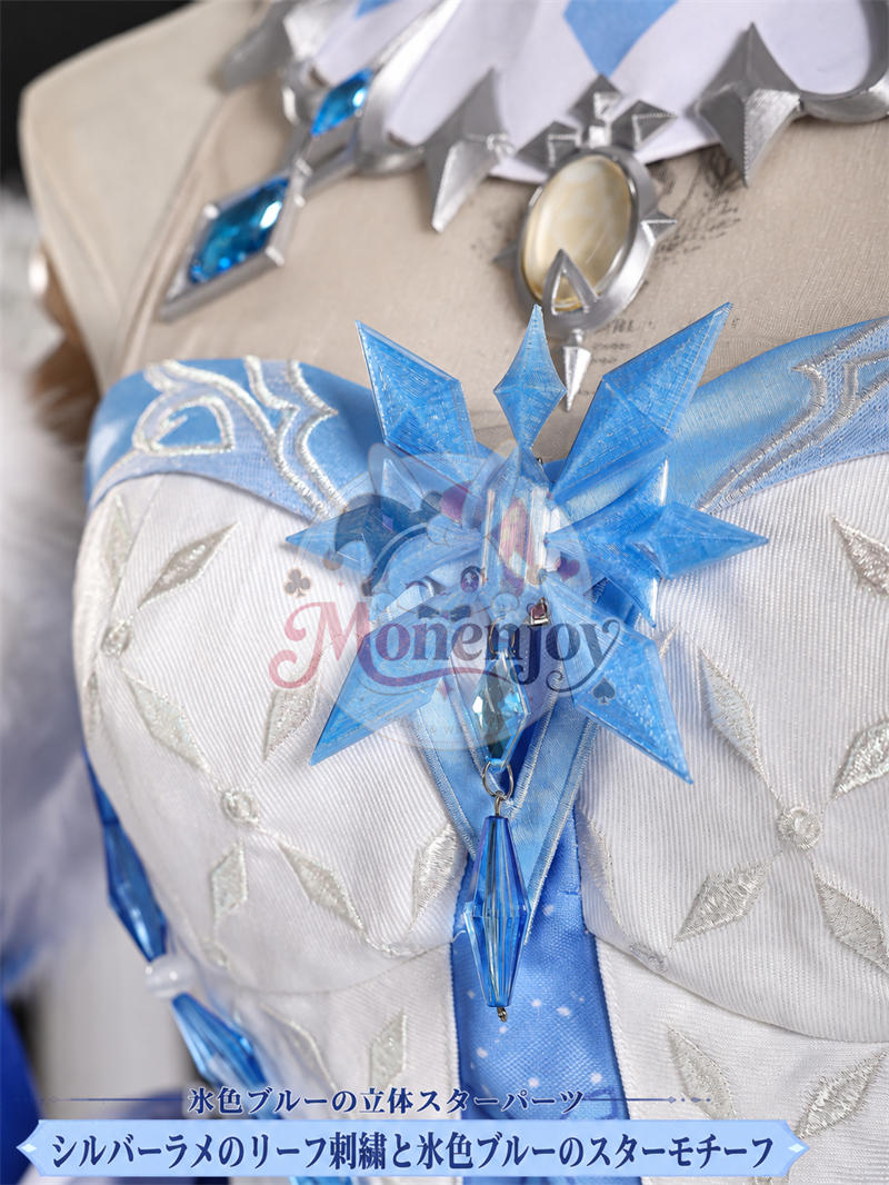 第一弾30日以内発送対応　原神 アナスターシャ（氷神）コスプレ衣装｜金属製＆PLAパーツ Pla王冠付｜Monenjoy Monenjoy