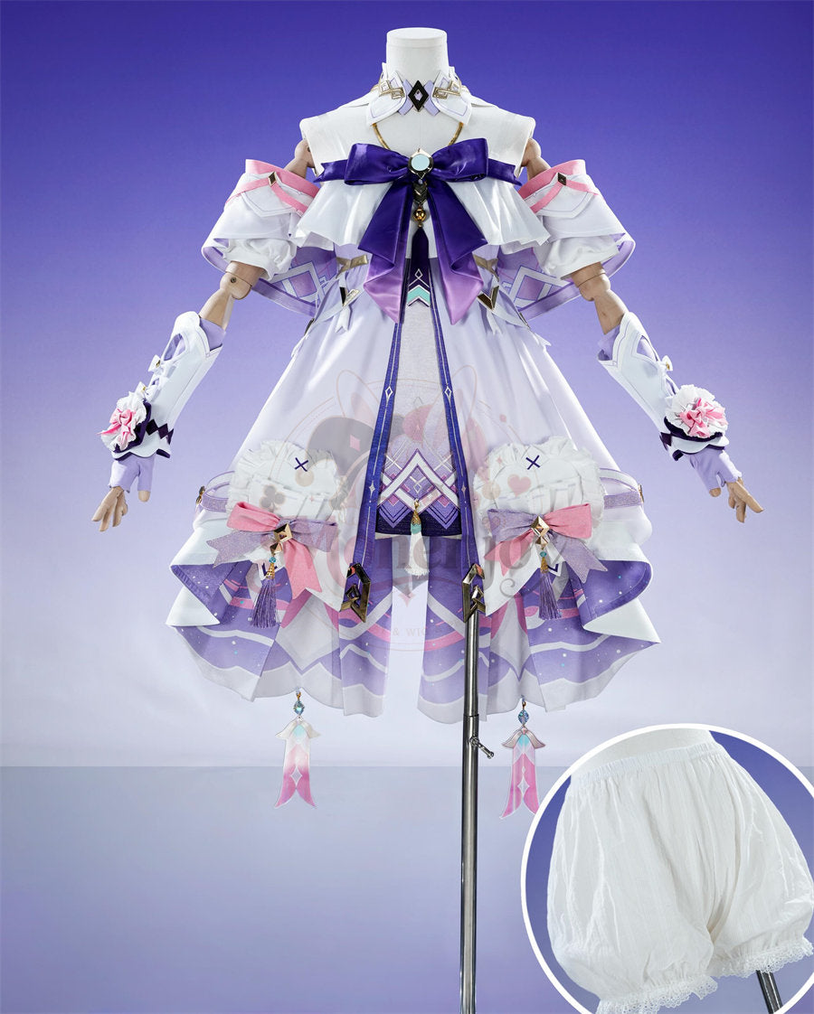 Monenjoy 原神 シトラリ「星と煙霧の夜話」コスプレ衣装｜パジャマ風・発光対応 アイマスク＆かぼちゃパンツ付き Monenjoy