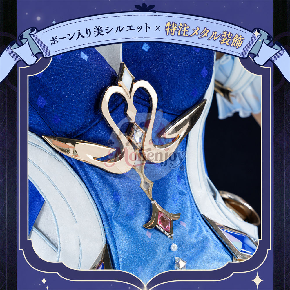 限定特典　Monenjoy 原神 オデット（Odette）コスプレ衣装 合金製パーツ＋サテン生地　背面パーツは発光＆回転対応 Monenjoy