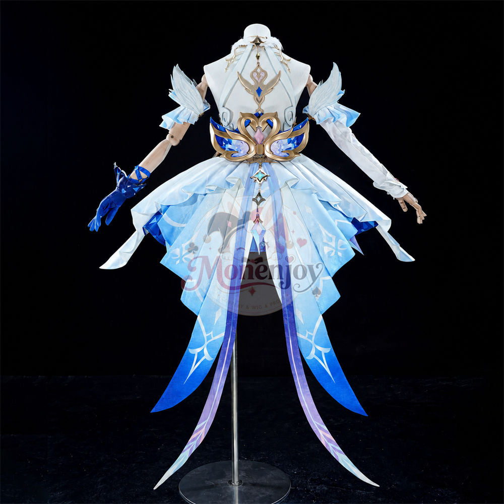 限定特典　Monenjoy 原神 オデット（Odette）コスプレ衣装 合金製パーツ＋サテン生地　背面パーツは発光＆回転対応 Monenjoy