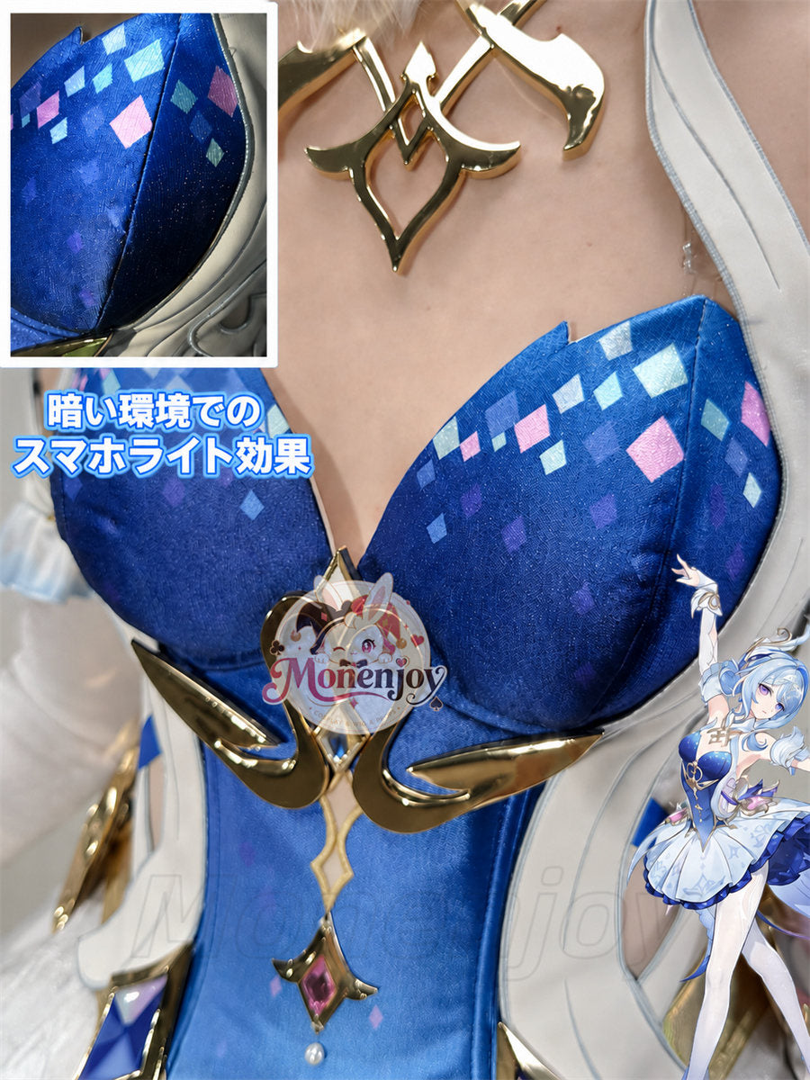 Monenjoy 原神 オデット（Odette）コスプレ衣装 合金製パーツ＋サテン生地　背面パーツは発光＆回転対応