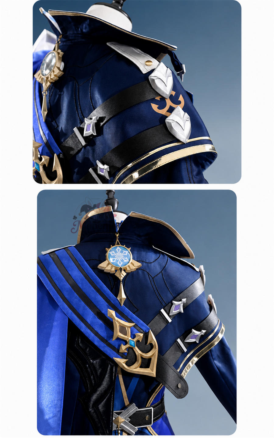 Monenjoy 原神 ローエン コスプレ衣装 金属パーツUP 28点フルセット 舞台撮影対応 　ウィッグ＋シューズ追加対応　cosplay衣装 Monenjoy