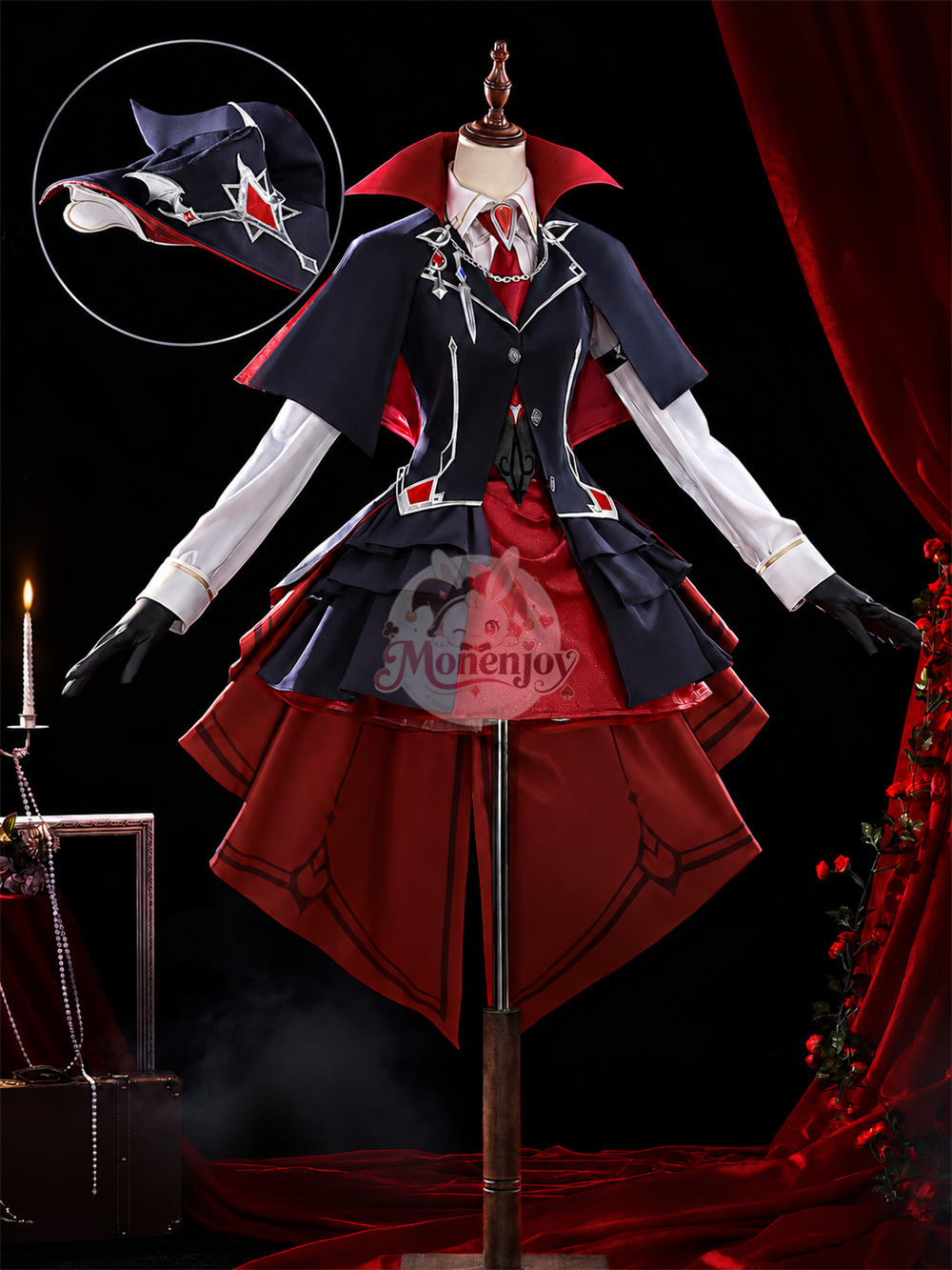 第一弾予約受注中　Monenjoy　原神 サンドローネ「卓上劇団」コスプレ衣装　帽子付3dPLAパーツ｜吸血鬼・ハロウィン MONENJOY