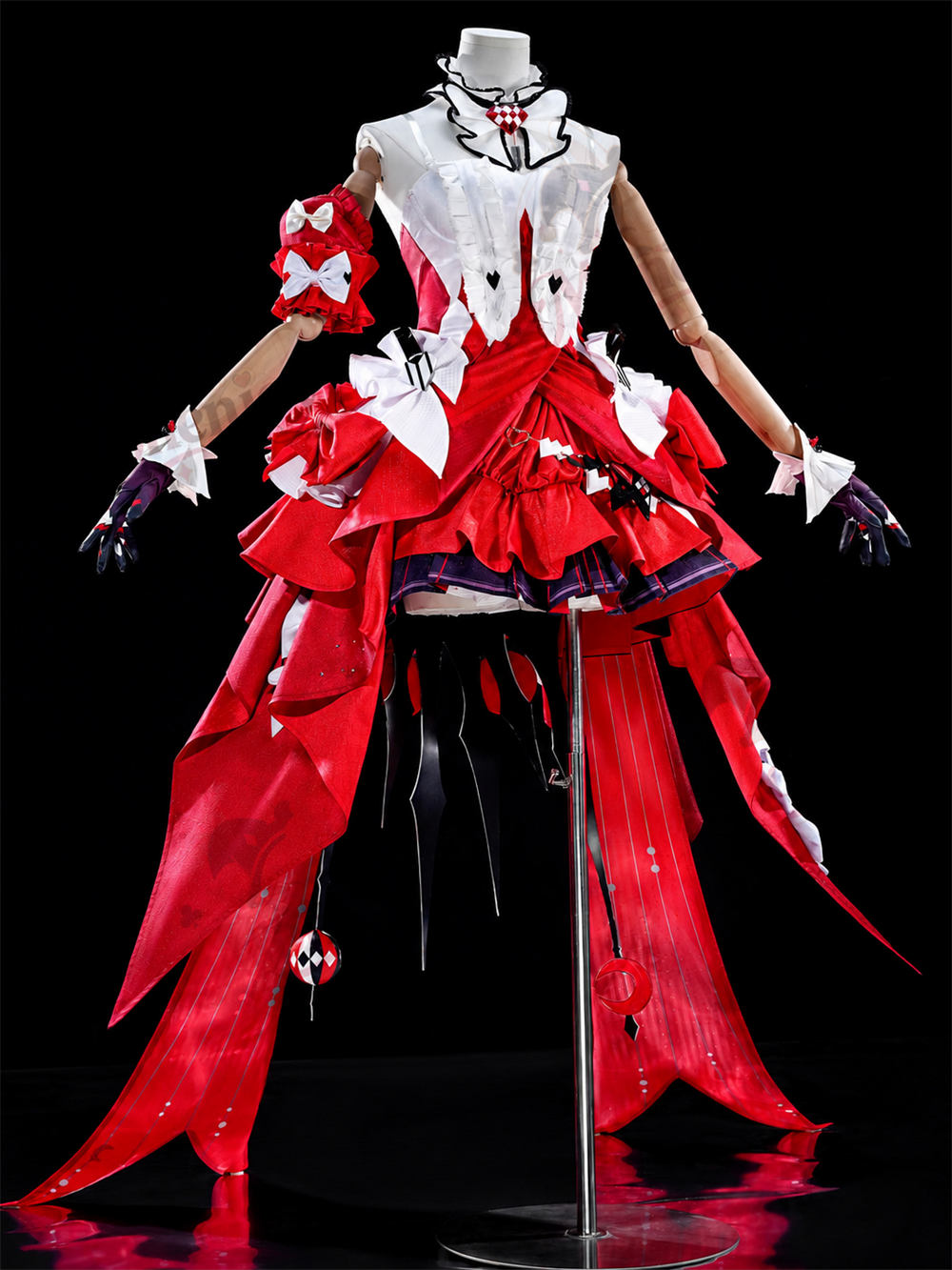 Monenjoy　崩壊スターレイル　星神アッハ コスプレ衣装　約3mトレーン・仮面ヘッドドレス　洋服風　舞台服 MONENJOY