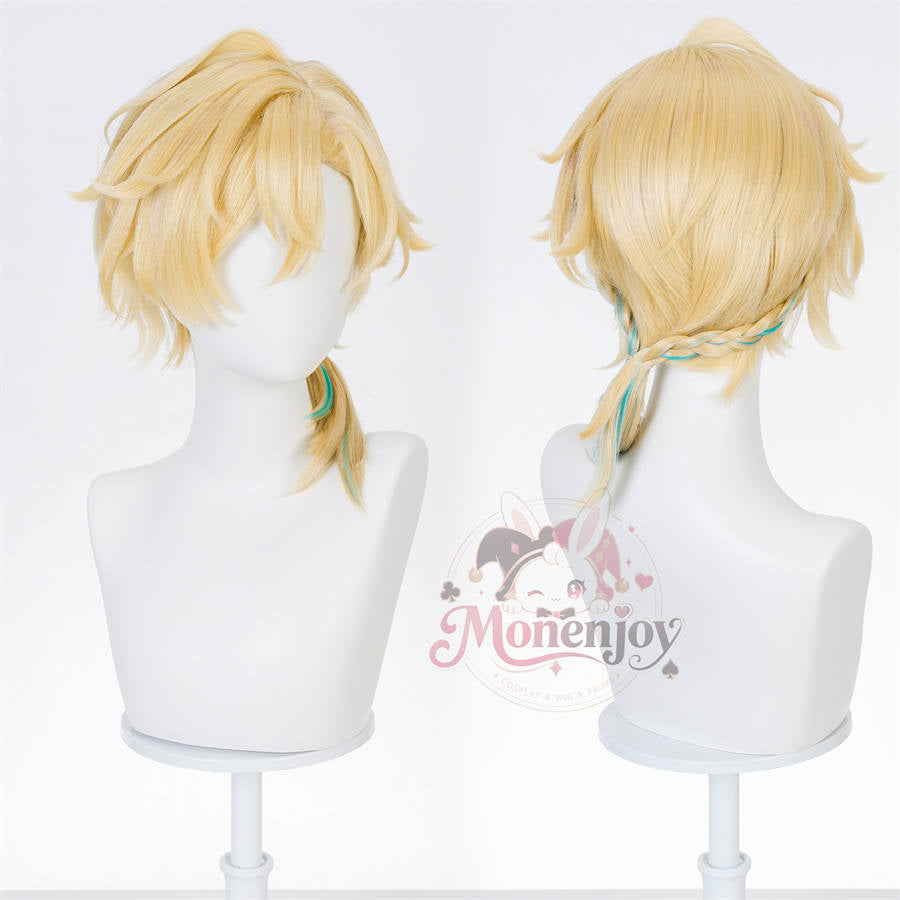 Monenjoy 崩壊スターレイル アベンチュリン 波と戯れる夏 コスプレウィッグ 40cm｜耐熱 MONENJOY