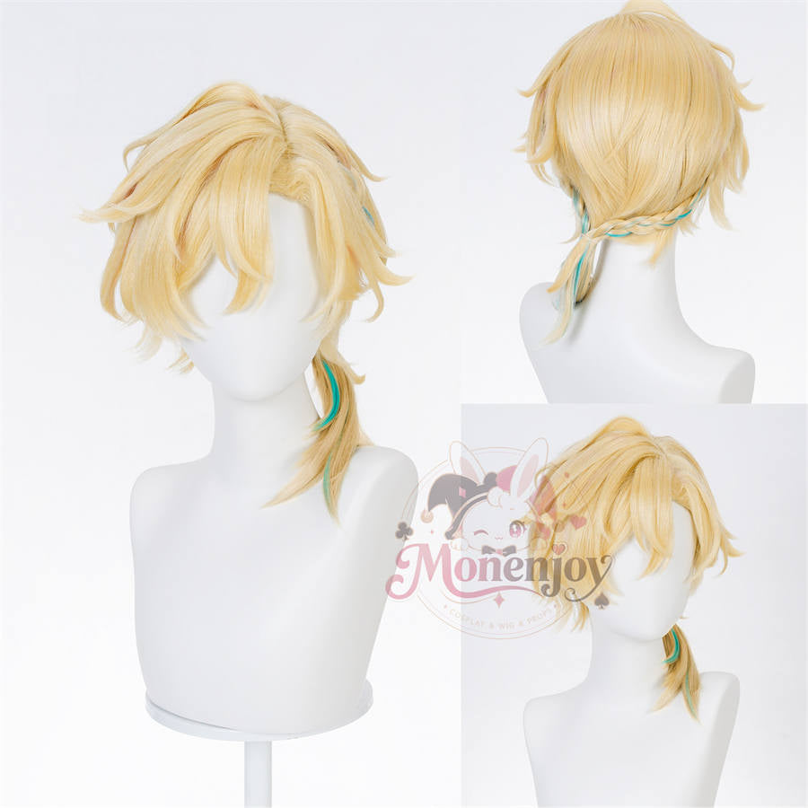 Monenjoy 崩壊スターレイル アベンチュリン 波と戯れる夏 コスプレウィッグ 40cm｜耐熱 MONENJOY