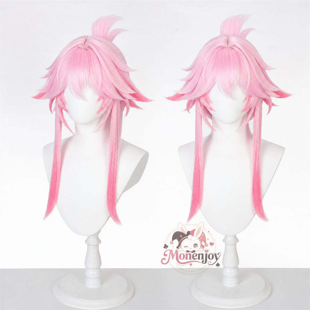 Monenjoy 崩壊スターレイル 緋英「月待つ花時」コスプレウィッグ 53cm　自然感　耐熱ウィッグ　カツラ　コスプレ　鬘 Monenjoy
