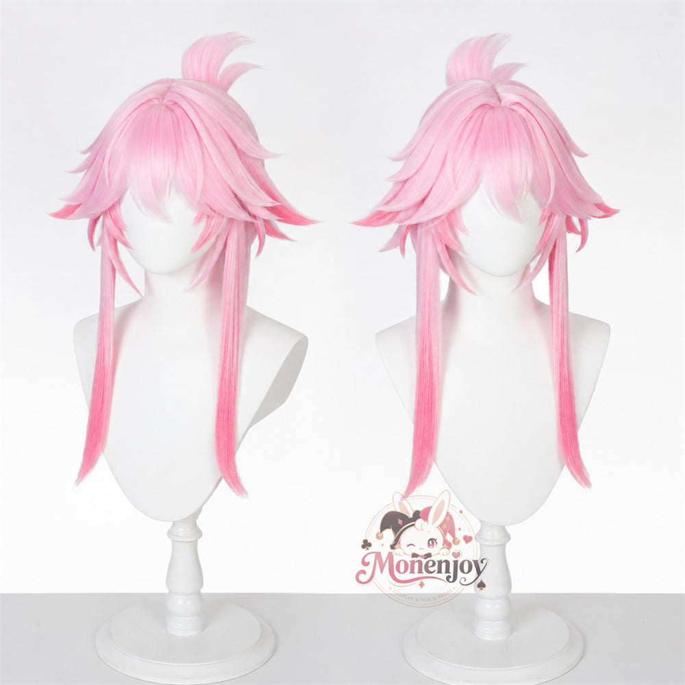 Monenjoy 崩壊スターレイル 緋英「月待つ花時」コスプレウィッグ 53cm　自然感　耐熱ウィッグ　カツラ　コスプレ　鬘 Monenjoy