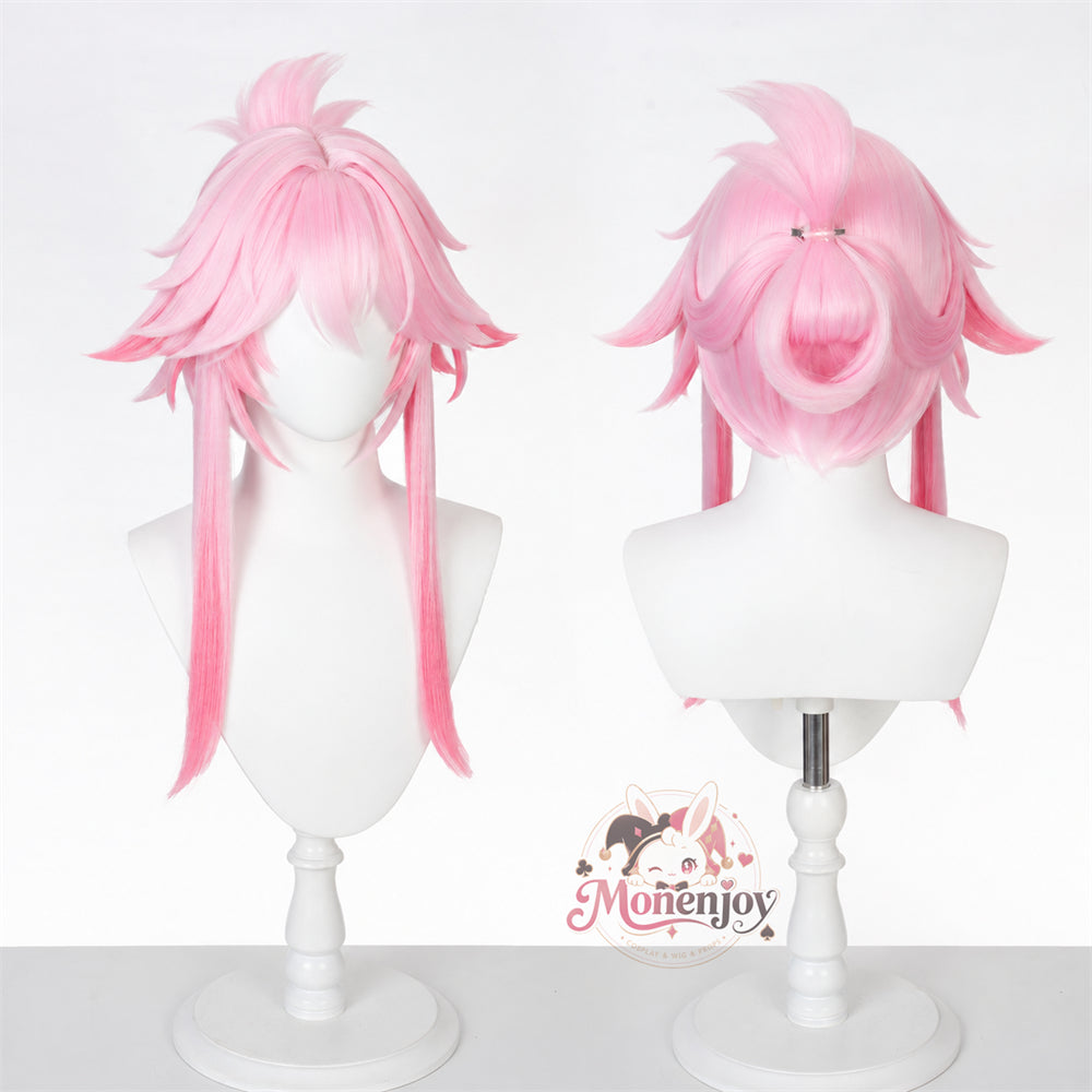 Monenjoy 崩壊スターレイル 緋英「月待つ花時」コスプレウィッグ 53cm　自然感　耐熱ウィッグ　カツラ　コスプレ　鬘 Monenjoy