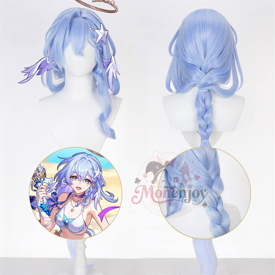 Monenjoy 崩壊スターレイル ロビン 夏空の歌 コスプレウィッグ 115cm｜耐熱 ラングウィッグ MONENJOY