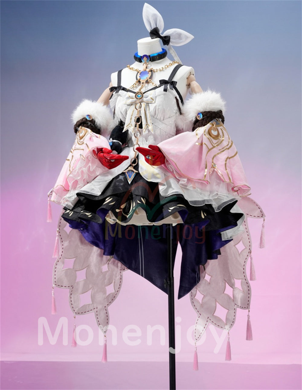 Monenjoy　鳴潮　ダーニャ　コスプレ衣装　合金製パーツUp　植毛生地ドレス　礼服風　イベント舞台対応 MONENJOY