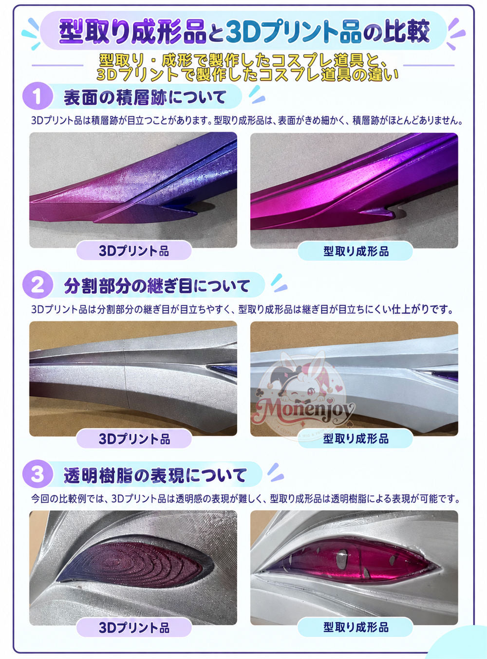 鳴潮 清宵（セイショウ）飛剣 コスプレ道具 108cm・透明樹脂製　レプリカ　Prop　モデル　｜Monenjoy