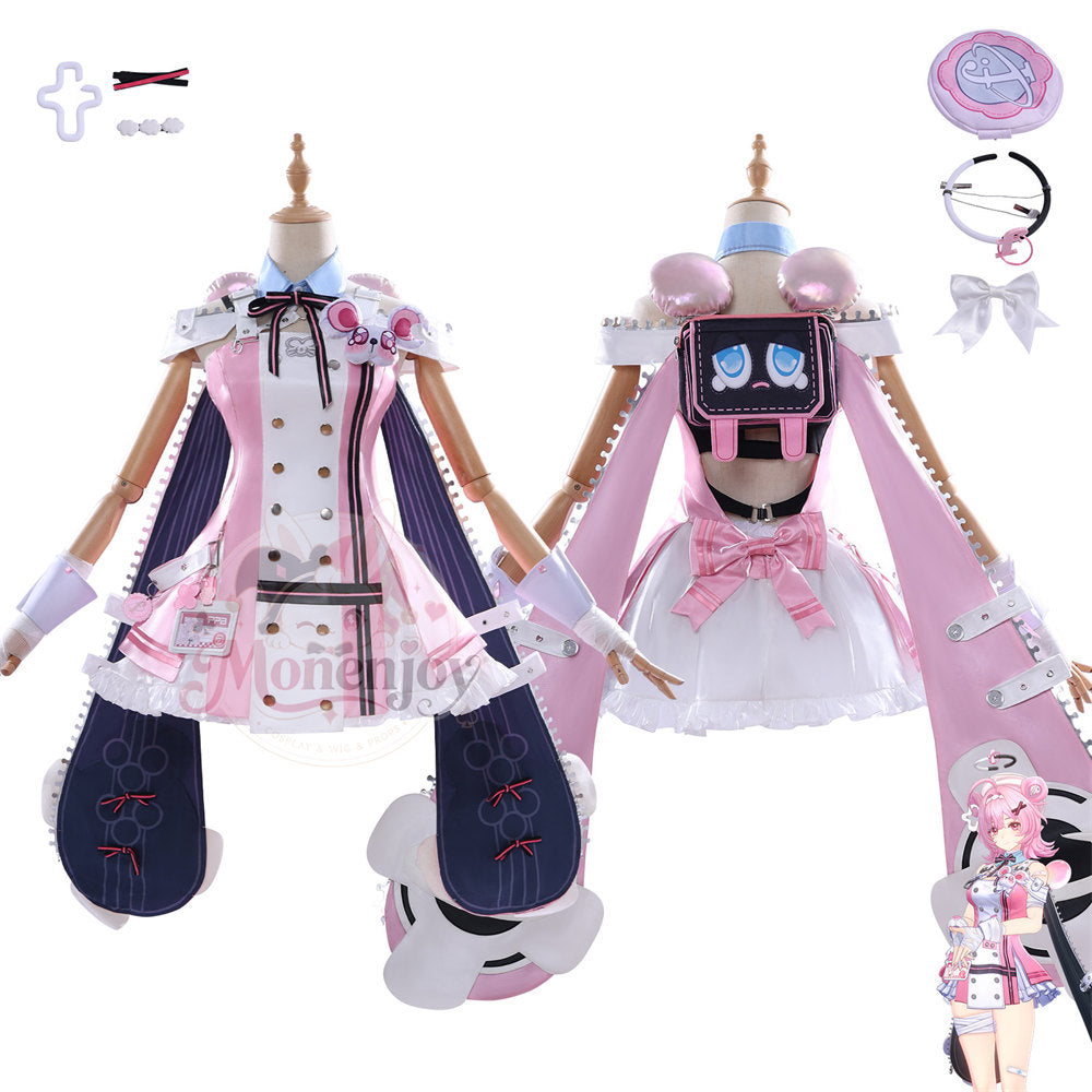 Monenjoy　NTE ちぃちゃん　コスプレ衣装　ピンク色　ネバエバ 　仮装　髪飾付　イベントハロウィン対応 Monenjoy