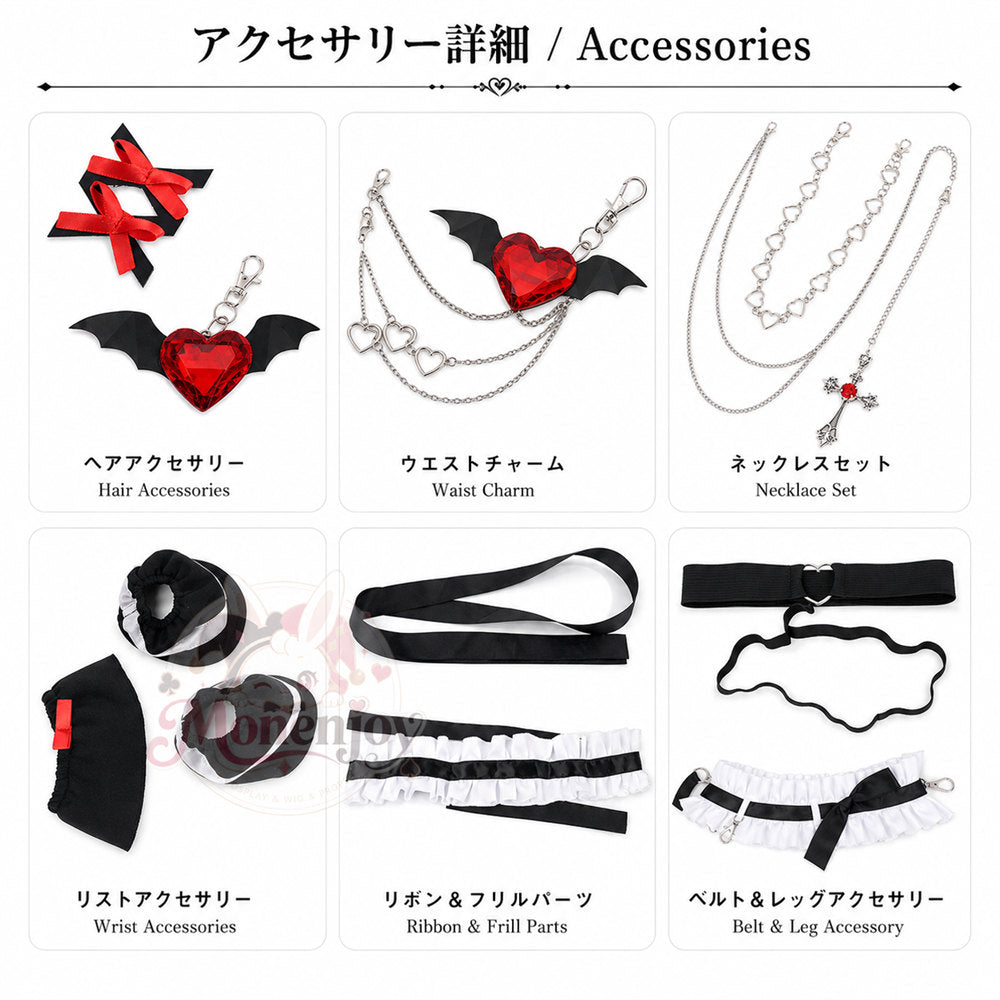 Monenjoy NTE　レクイエム 白黒メルヘン レクイエム コスプレ ネバエバ　仮装　部着風　ロリータ風 MONENJOY