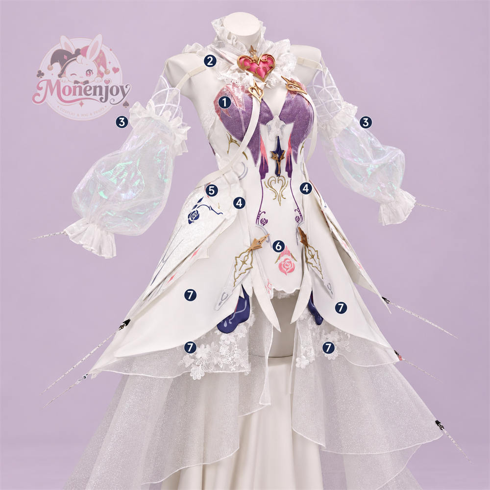 Monenjoy パニシング：グレイレイヴン ルシア・誓焔 　コスプレ衣装　朝日に誓う永遠　花嫁風　コスチューム MONENJOY