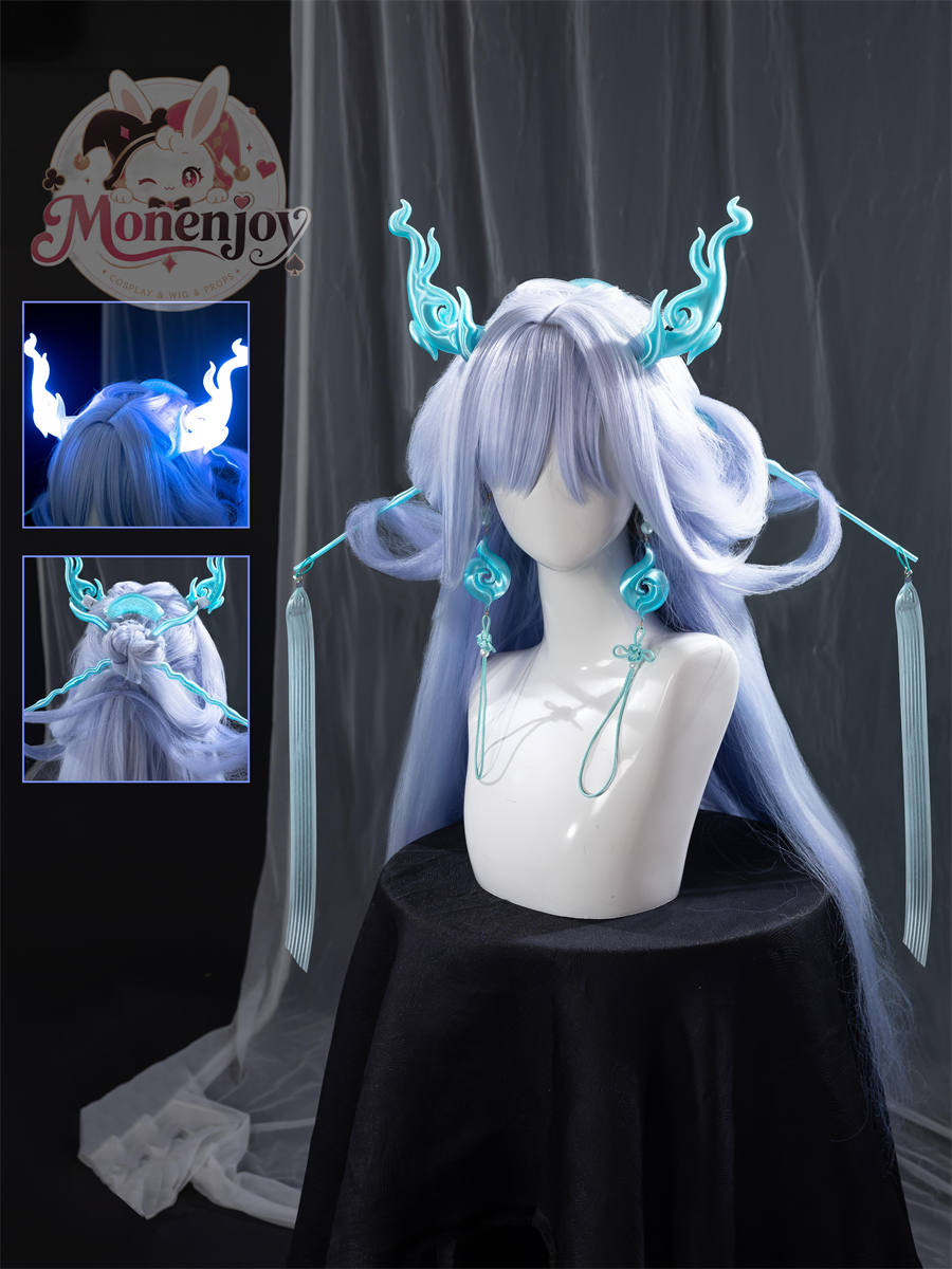 第一弾受注　Monenjoy　鳴潮 清宵　コスプレ衣装　セイショウ　3dPLA材質パーツ　髪飾発光対応可能　コスチューム Monenjoy