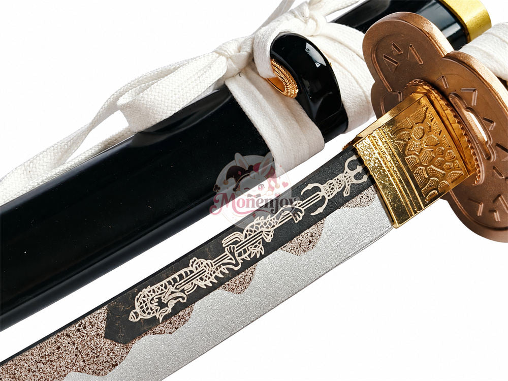 Monenjoy 刀剣乱舞  倶利伽羅江くりからごう  コスプレ道具 短刀 木製模造刀 38cm・撮影用 　レプリカ　イベント　ハロウィン（副本）