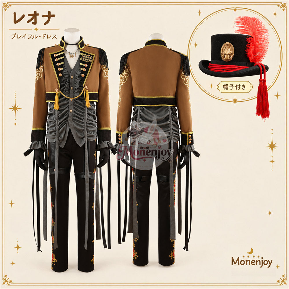 Monenjoy　ツイステ レオナ・キングスカラー  プレイフル・ドレス コスプレ衣装   2023ハロウィーン コスプレ衣装｜帽子付き・受注制作  舞台服　製造約25ー30日（副本） MONENJOY
